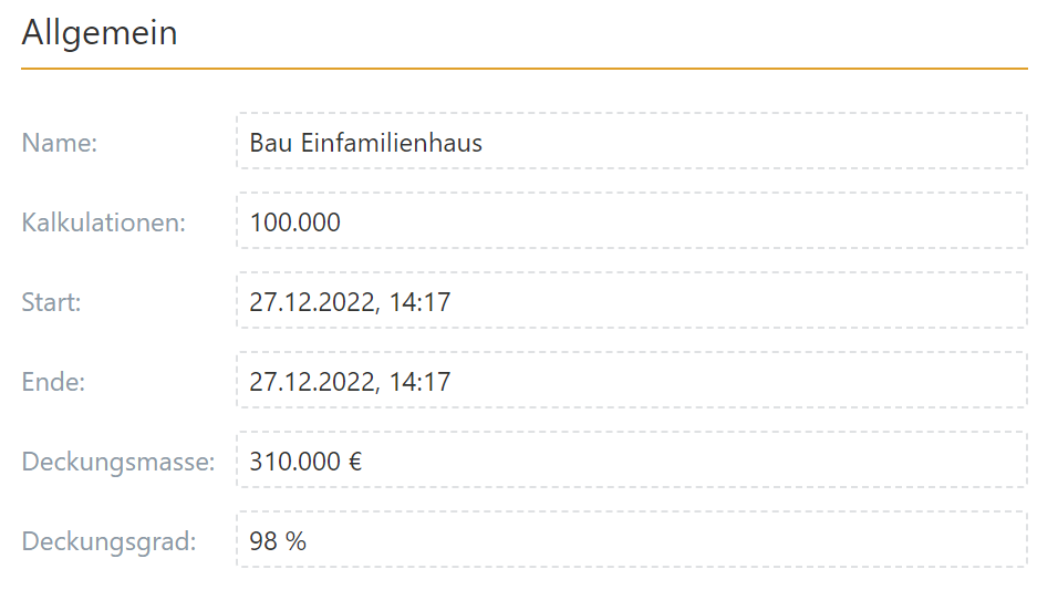 Tragfähigkeit der Projektkosten durch das zur Verfügung stehende Kapital.